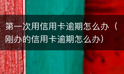 第一次用信用卡逾期怎么办（刚办的信用卡逾期怎么办）