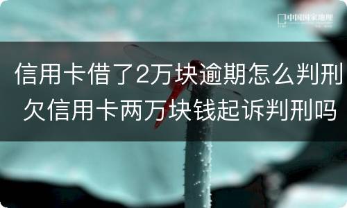 信用卡借了2万块逾期怎么判刑 欠信用卡两万块钱起诉判刑吗