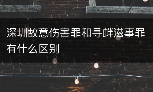 深圳故意伤害罪和寻衅滋事罪有什么区别