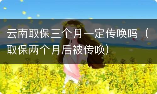 云南取保三个月一定传唤吗（取保两个月后被传唤）