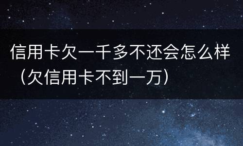 信用卡欠一千多不还会怎么样（欠信用卡不到一万）