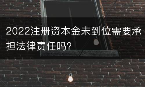 2022注册资本金未到位需要承担法律责任吗？