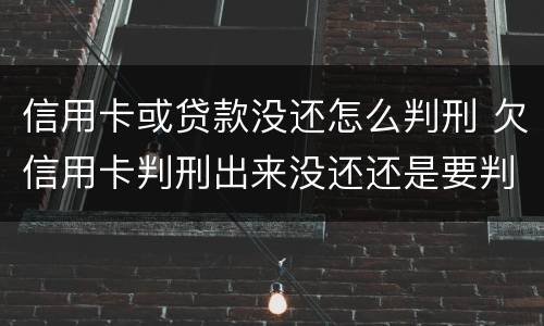 信用卡或贷款没还怎么判刑 欠信用卡判刑出来没还还是要判刑吗