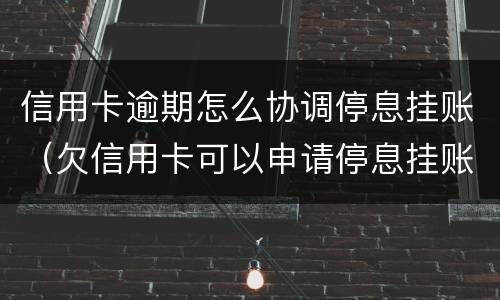 信用卡逾期怎么协调停息挂账（欠信用卡可以申请停息挂账吗）