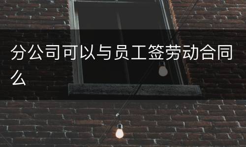 分公司可以与员工签劳动合同么