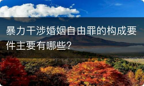 暴力干涉婚姻自由罪的构成要件主要有哪些?