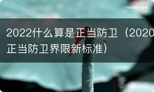 2022什么算是正当防卫（2020正当防卫界限新标准）