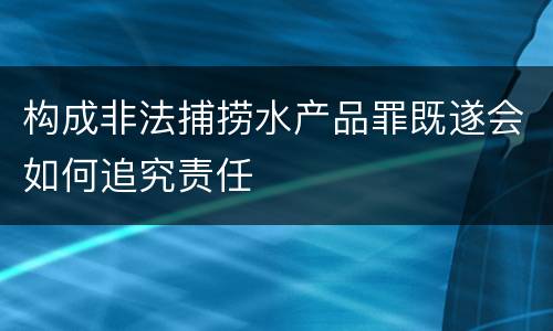 构成非法捕捞水产品罪既遂会如何追究责任