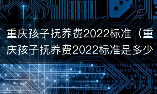 重庆孩子抚养费2022标准（重庆孩子抚养费2022标准是多少）