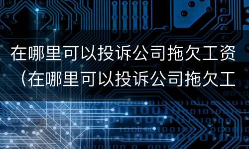 在哪里可以投诉公司拖欠工资（在哪里可以投诉公司拖欠工资的人）