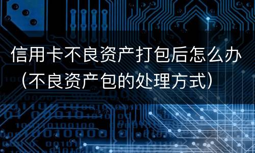 信用卡不良资产打包后怎么办（不良资产包的处理方式）