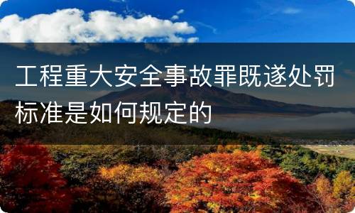 工程重大安全事故罪既遂处罚标准是如何规定的