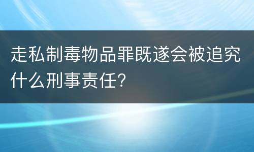 走私制毒物品罪既遂会被追究什么刑事责任?