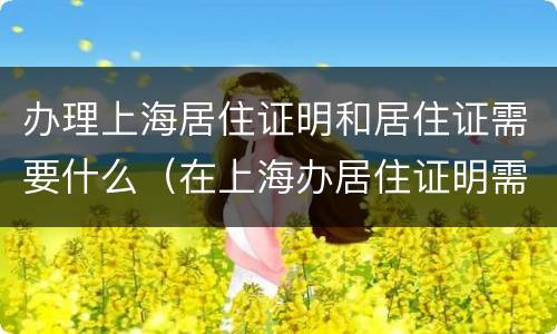 办理上海居住证明和居住证需要什么（在上海办居住证明需要什么材料）