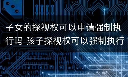 子女的探视权可以申请强制执行吗 孩子探视权可以强制执行吗