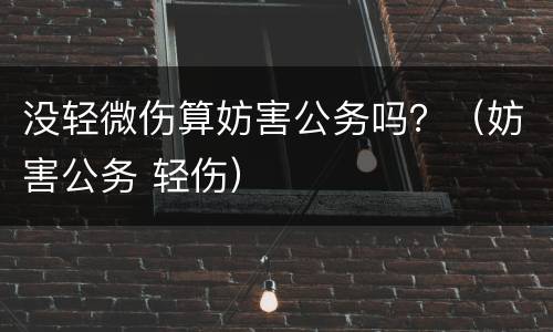 没轻微伤算妨害公务吗？（妨害公务 轻伤）