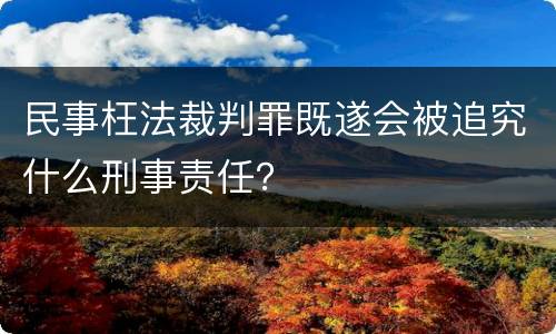 民事枉法裁判罪既遂会被追究什么刑事责任？