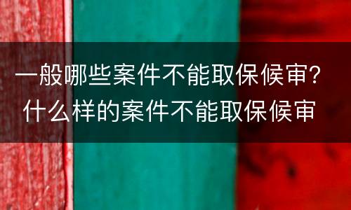 一般哪些案件不能取保候审？ 什么样的案件不能取保候审