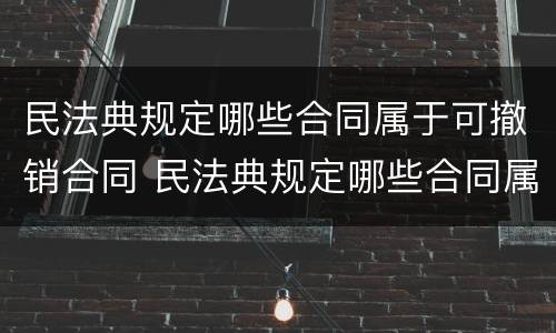 民法典规定哪些合同属于可撤销合同 民法典规定哪些合同属于可撤销合同的条款