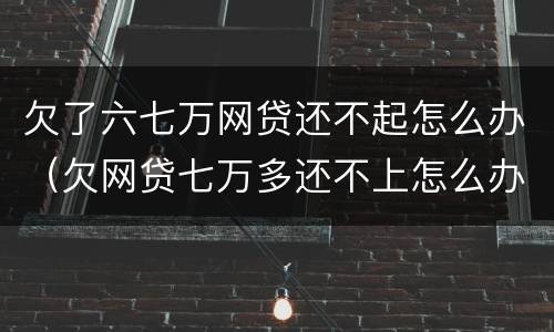 欠了六七万网贷还不起怎么办（欠网贷七万多还不上怎么办）
