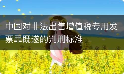 中国对非法出售增值税专用发票罪既遂的判刑标准