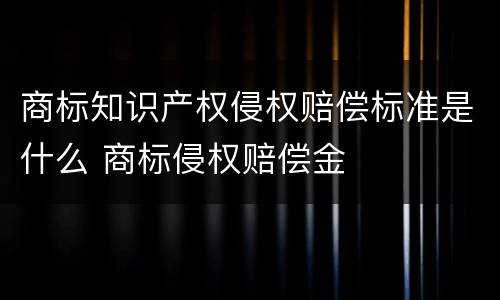 商标知识产权侵权赔偿标准是什么 商标侵权赔偿金