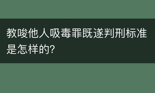 教唆他人吸毒罪既遂判刑标准是怎样的？