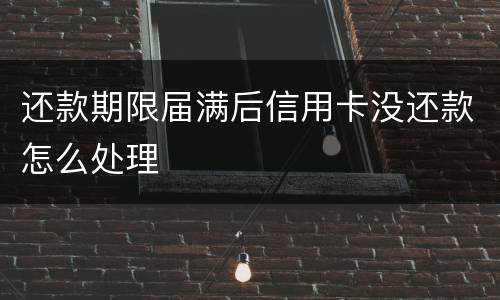 还款期限届满后信用卡没还款怎么处理