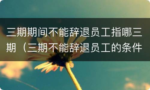 三期期间不能辞退员工指哪三期（三期不能辞退员工的条件）