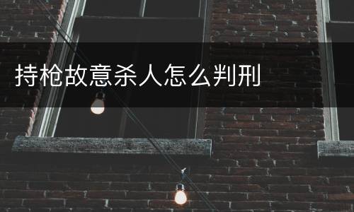 持枪故意杀人怎么判刑