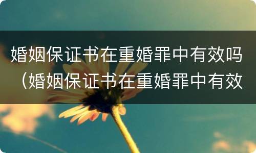 婚姻保证书在重婚罪中有效吗（婚姻保证书在重婚罪中有效吗知乎）