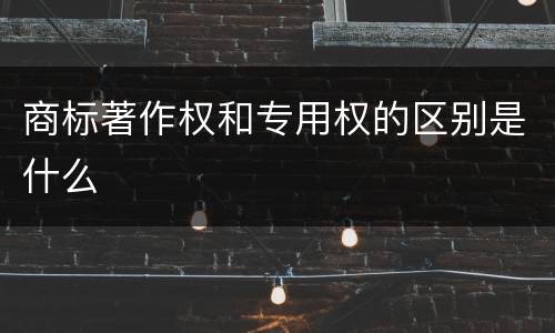 商标著作权和专用权的区别是什么