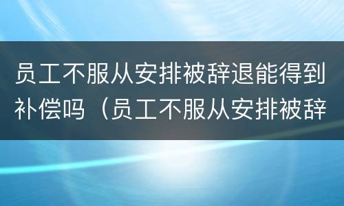 员工不服从安排被辞退能得到补偿吗（员工不服从安排被辞退能得到补偿吗合法吗）