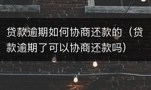 贷款逾期如何协商还款的（贷款逾期了可以协商还款吗）