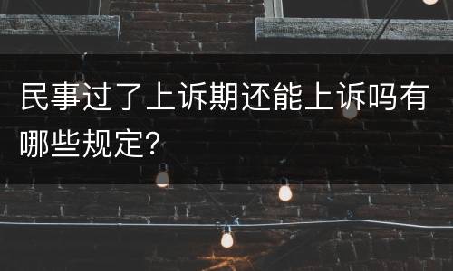 民事过了上诉期还能上诉吗有哪些规定？
