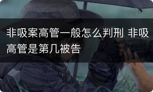 非吸案高管一般怎么判刑 非吸高管是第几被告