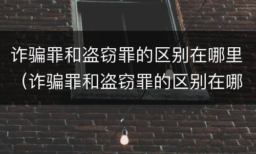 诈骗罪和盗窃罪的区别在哪里（诈骗罪和盗窃罪的区别在哪里查）