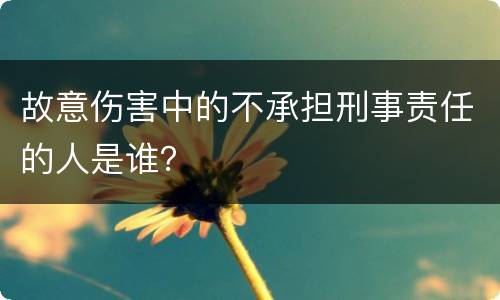 故意伤害中的不承担刑事责任的人是谁？