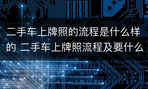 二手车上牌照的流程是什么样的 二手车上牌照流程及要什么证件