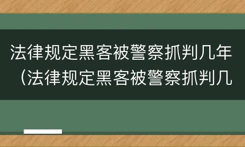 法律规定黑客被警察抓判几年（法律规定黑客被警察抓判几年死刑）