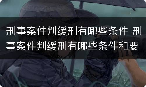 刑事案件判缓刑有哪些条件 刑事案件判缓刑有哪些条件和要求