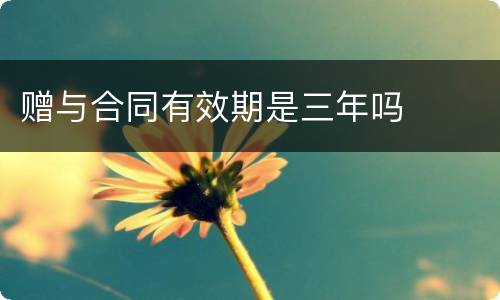 赠与合同有效期是三年吗