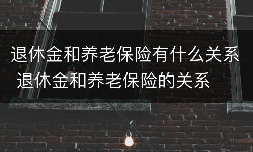退休金和养老保险有什么关系 退休金和养老保险的关系