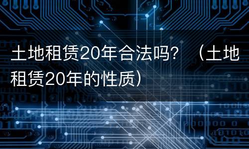 土地租赁20年合法吗？（土地租赁20年的性质）