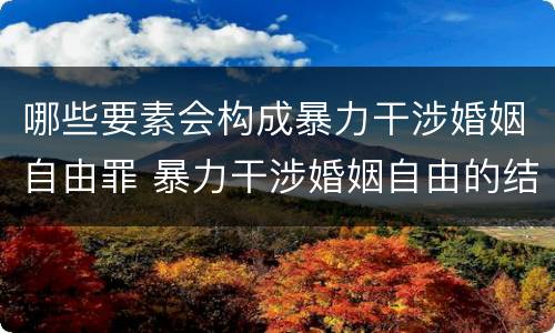哪些要素会构成暴力干涉婚姻自由罪 暴力干涉婚姻自由的结果加重犯