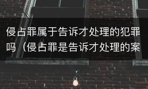 侵占罪属于告诉才处理的犯罪吗（侵占罪是告诉才处理的案件吗）