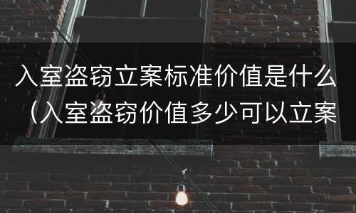 入室盗窃立案标准价值是什么（入室盗窃价值多少可以立案）