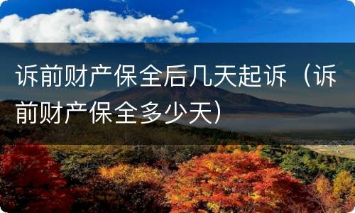 诉前财产保全后几天起诉（诉前财产保全多少天）