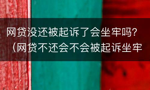 网贷没还被起诉了会坐牢吗？（网贷不还会不会被起诉坐牢）