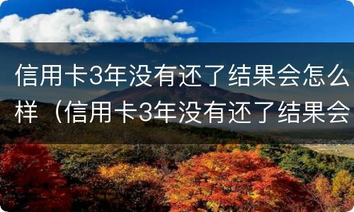 信用卡3年没有还了结果会怎么样（信用卡3年没有还了结果会怎么样呢）